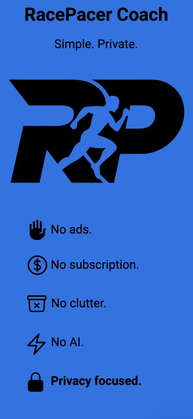 RacePacer Coach route and map screen